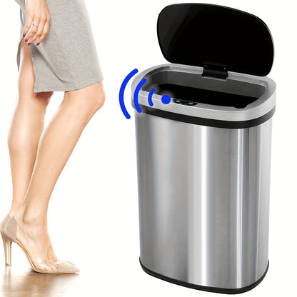 13 Gallon 50L Automatic Trash Can Touchless Motion Sensor Kitchen Garbage Bin