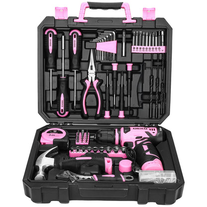 119 PCS Power Tool Set 8V/12V Cordless Drill Driver Hand Tool Kit Home DIY Repair