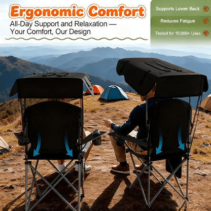 Portable Camping Chair with Canopy Folding Outdoor Chair Beach Fishing