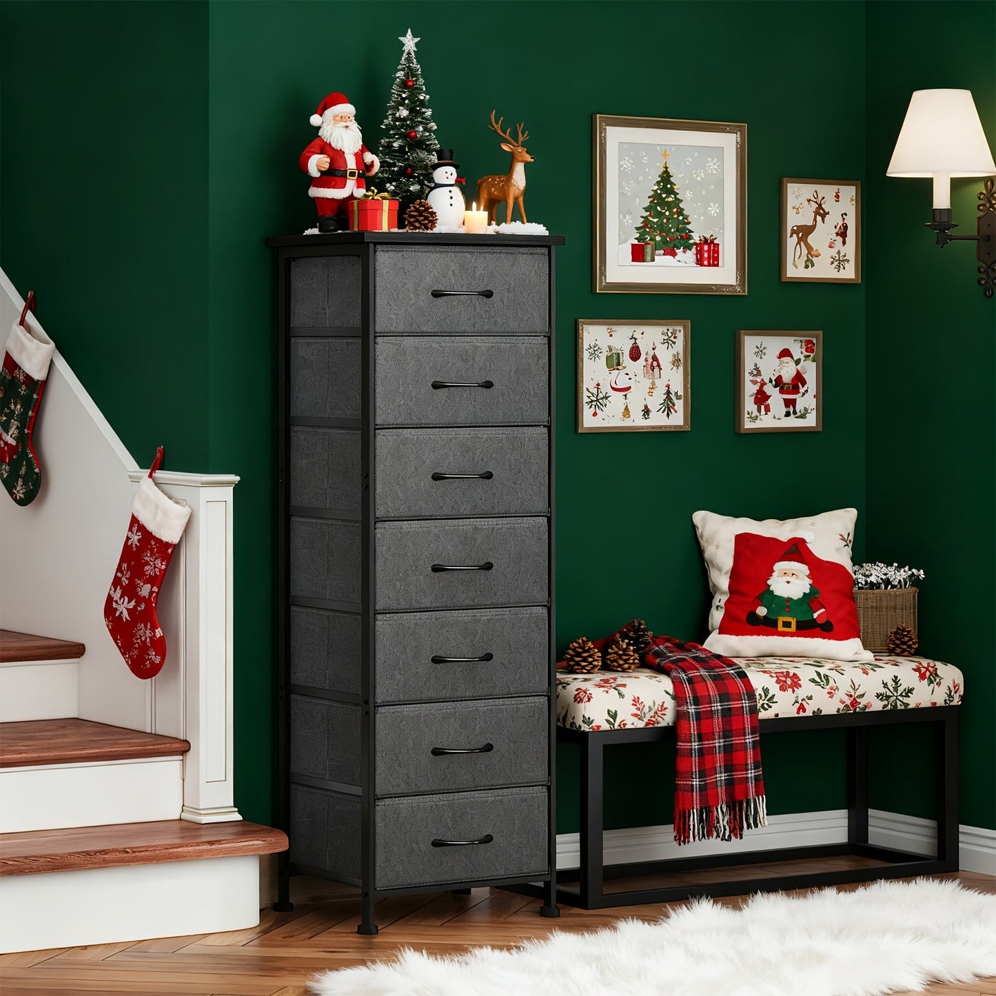 Tall Dresser Storage Organizer 6/7 Drawers Bedroom Chest Fabric Storage Tower