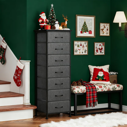 Tall Dresser Storage Organizer 6/7 Drawers Bedroom Chest Fabric Storage Tower