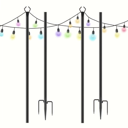 2/4/6 Pack 8.9FT String Light Poles Heavy Duty Outdoor Patio Garden
