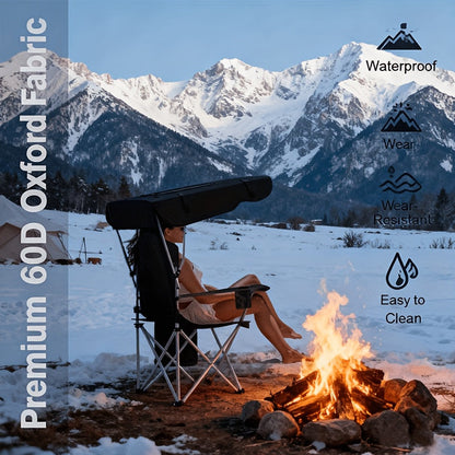 Portable Camping Chair with Canopy Folding Outdoor Chair Beach Fishing