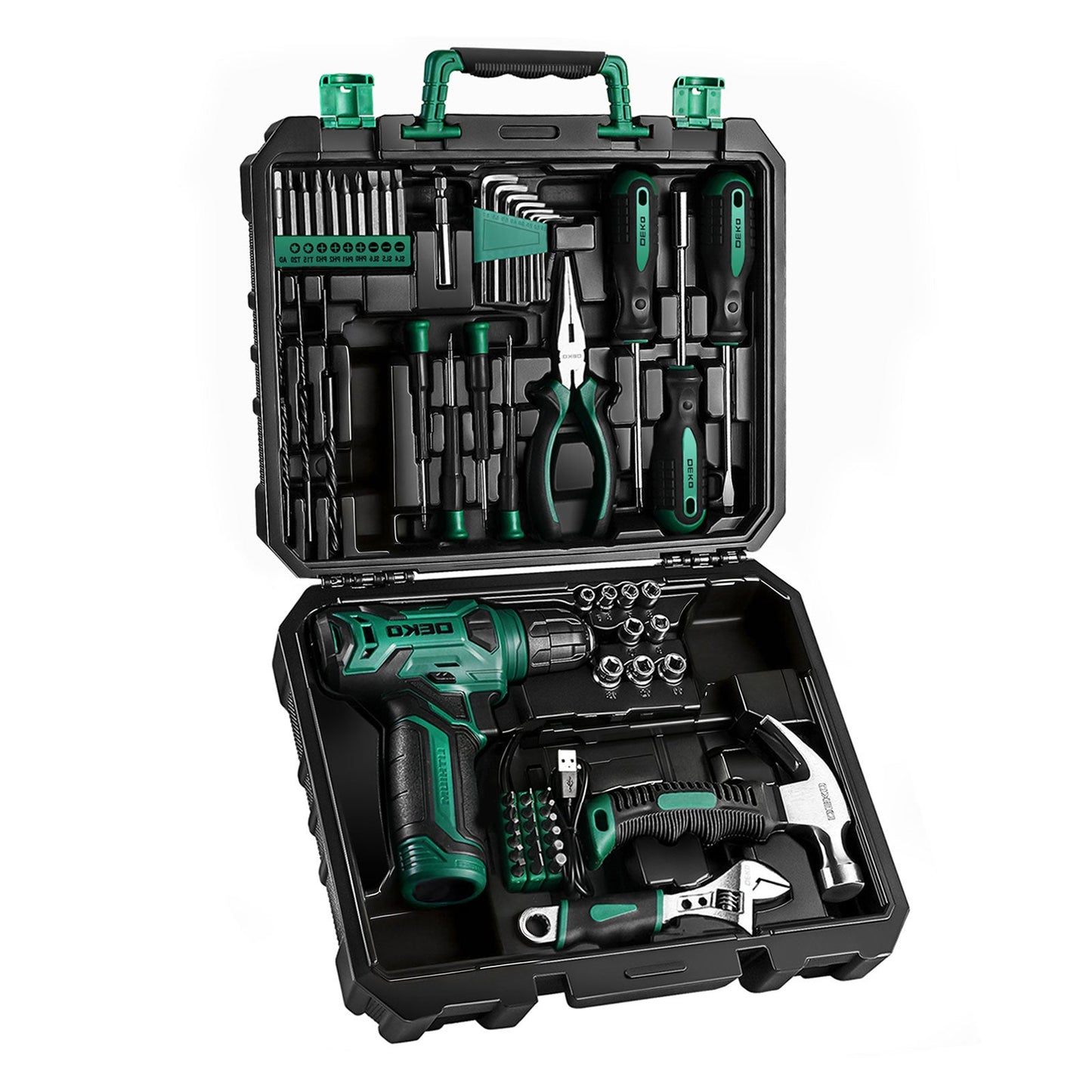 119 PCS Power Tool Set 8V/12V Cordless Drill Driver Hand Tool Kit Home DIY Repair