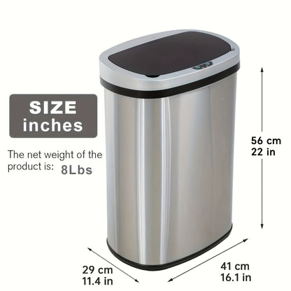 13 Gallon 50L Automatic Trash Can Touchless Motion Sensor Kitchen Garbage Bin