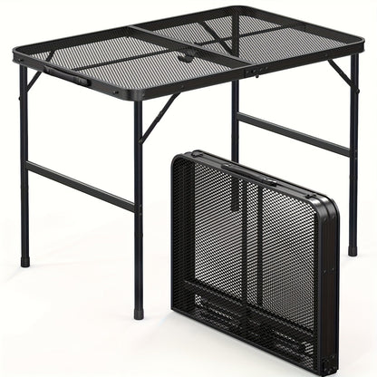 3FT Folding Camping Table Aluminum Portable Adjustable Picnic Table Black