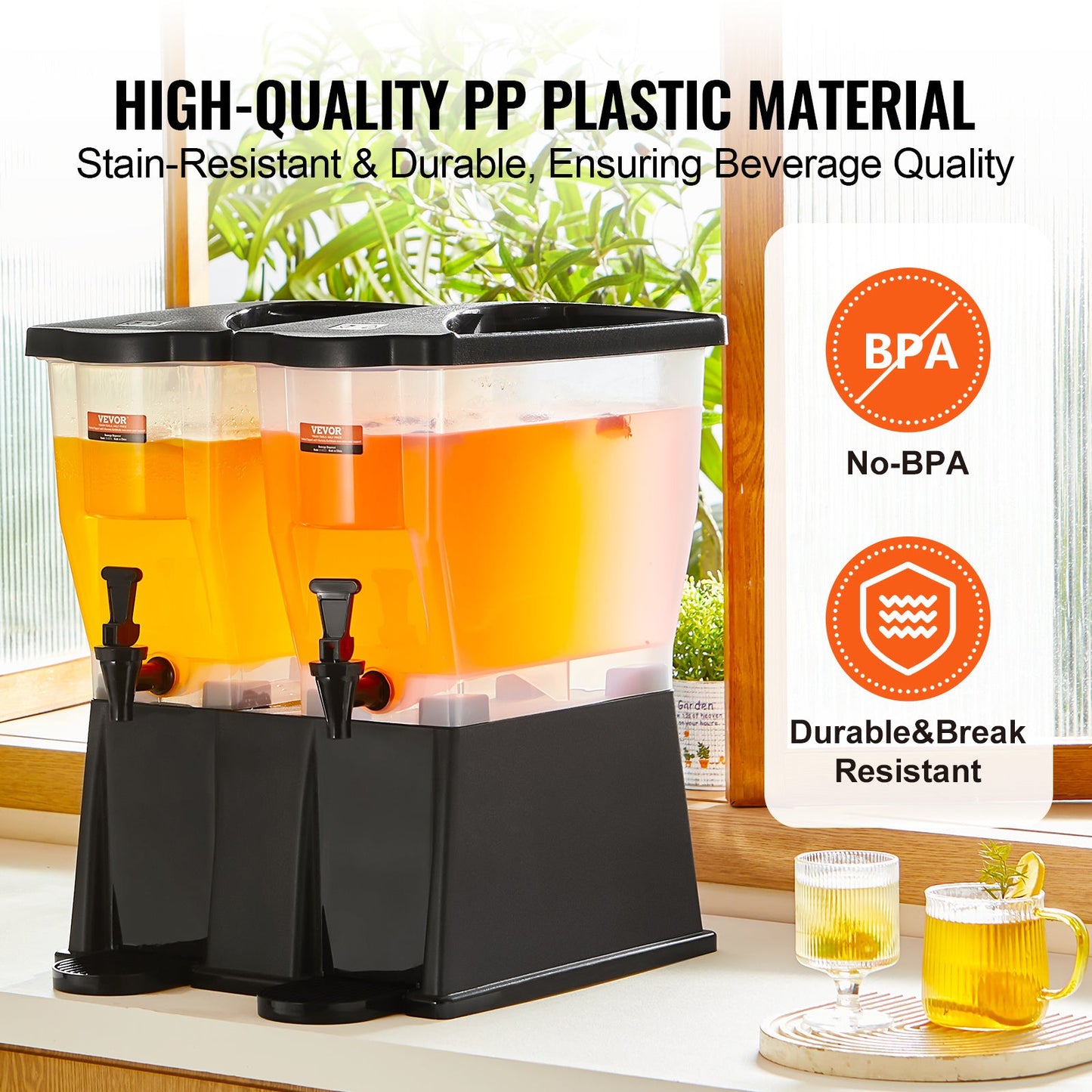 3 Gallon Beverage Dispenser w/ Stand Spigot Lid for Juice Tea Water Parties