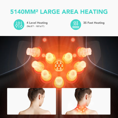 Neck Massager with Heat Cordless Portable Deep Kneading Muscle Relaxer