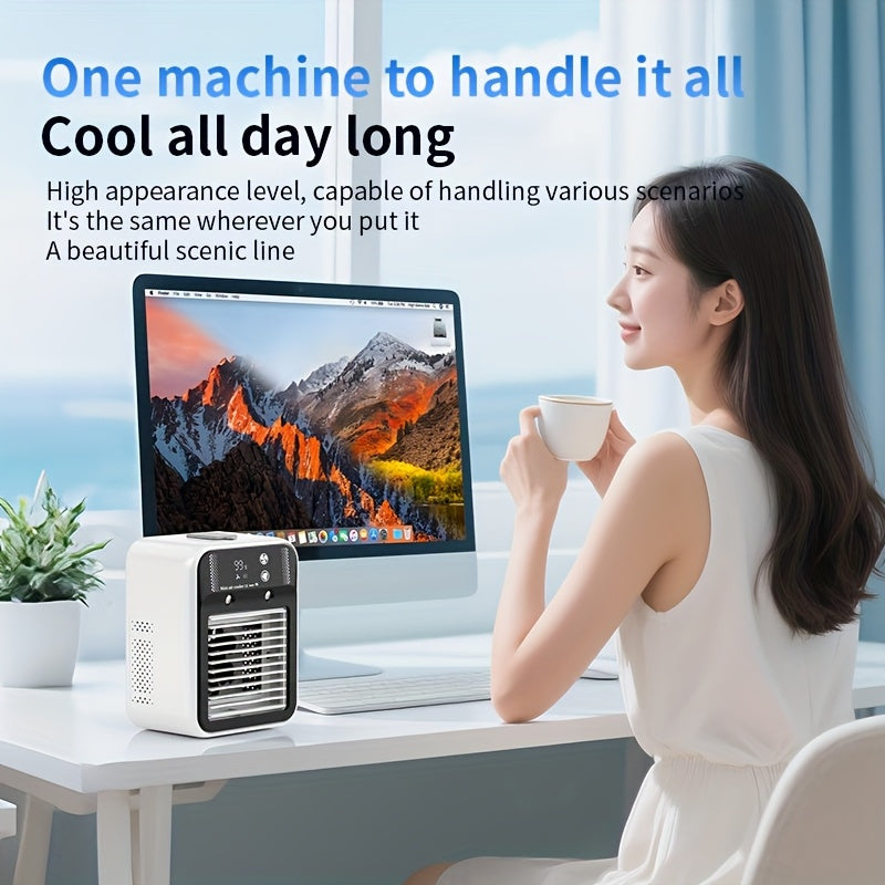 Portable Air Cooler Fan 6000mAh Rechargeable USB-C Personal Cooling Fan