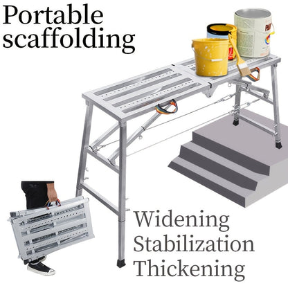 Adjustable Folding Scaffold Platform 1300LBS Portable Steel Work Bench Stool