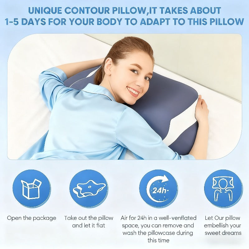 Ergonomic Cervical Memory Foam Pillow Cooling Bed Pillow Neck Support Sleep