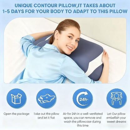 Ergonomic Cervical Memory Foam Pillow Cooling Bed Pillow Neck Support Sleep