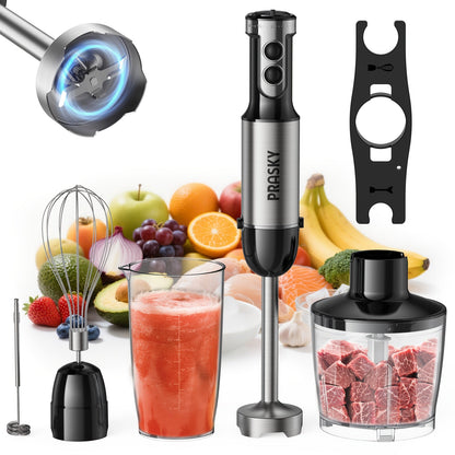 5-in-1 Handheld Stick Blender Immersion Mixer Whisk Chopper Kitchen Set
