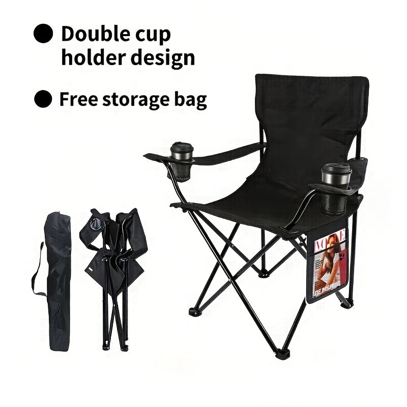 Portable Camping Chair with Canopy Folding Outdoor Chair Beach Fishing