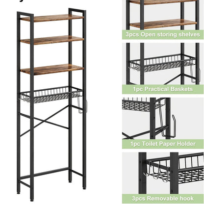 4/5-Tier Over-The-Toilet Storage Rack – Maximize Your Bathroom Space
