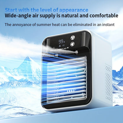 Portable Air Cooler Fan 6000mAh Rechargeable USB-C Personal Cooling Fan