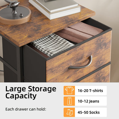 Tall Dresser Storage Organizer 6/7 Drawers Bedroom Chest Fabric Storage Tower