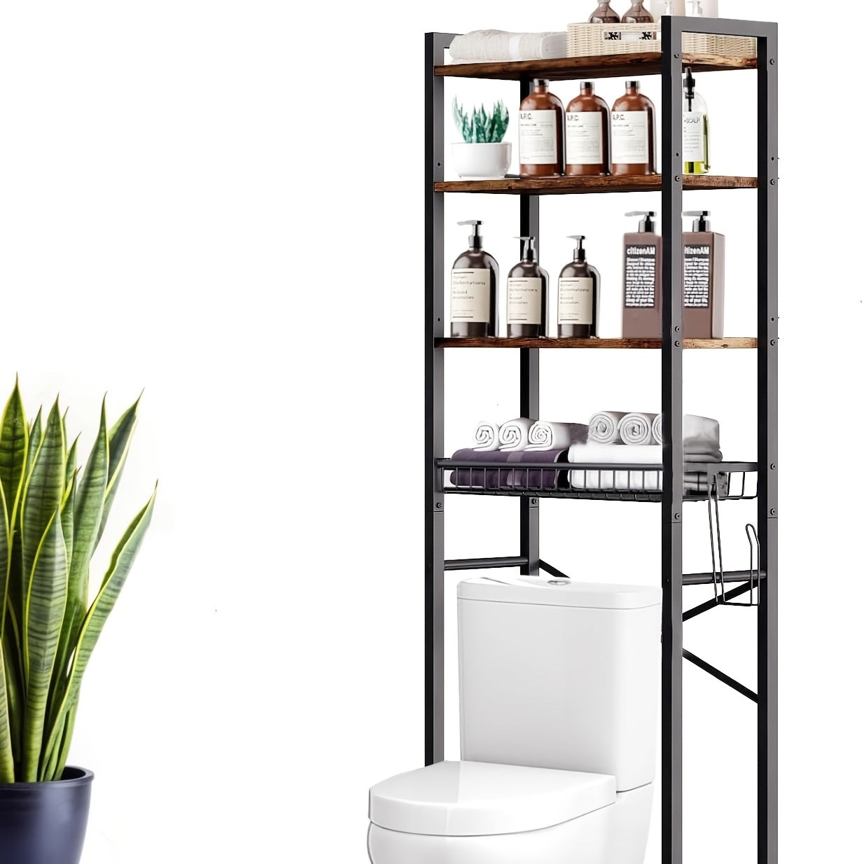 4/5-Tier Over-The-Toilet Storage Rack – Maximize Your Bathroom Space