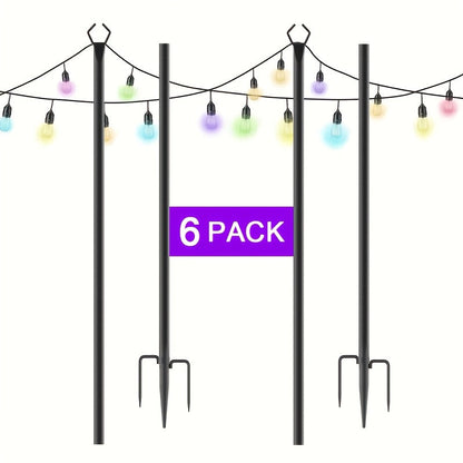 2/4/6 Pack 8.9FT String Light Poles Heavy Duty Outdoor Patio Garden
