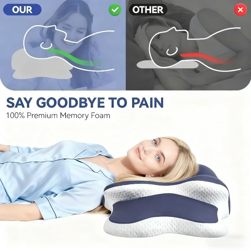 Ergonomic Cervical Memory Foam Pillow Cooling Bed Pillow Neck Support Sleep