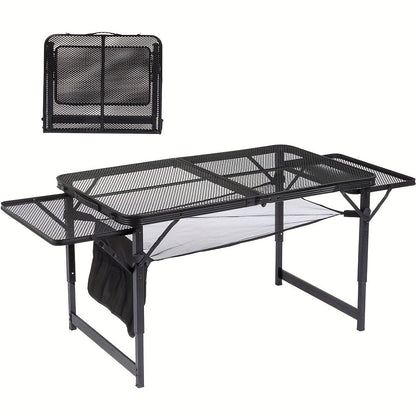 3FT Folding Camping Table Aluminum Portable Adjustable Picnic Table Black