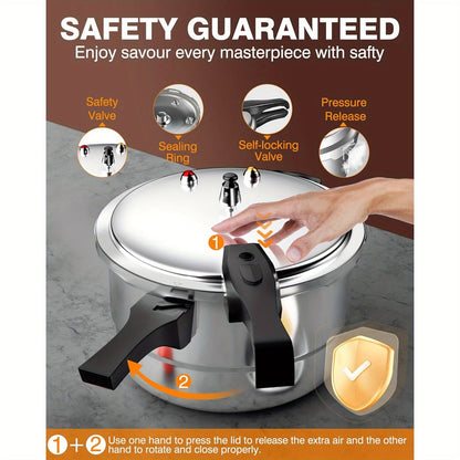 10QT Aluminum Pressure Cooker Canner w/ Rack Gas Induction Compatible