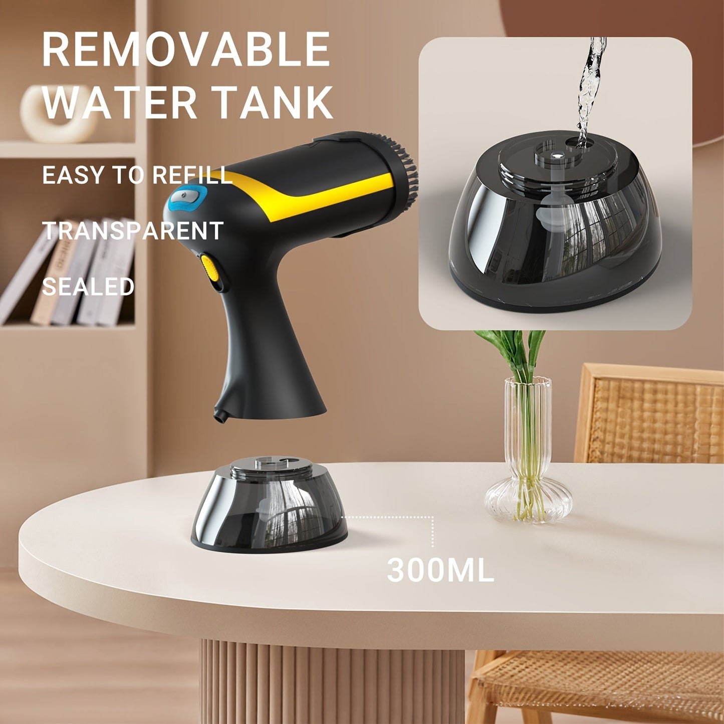 1100W Handheld Garment Steamer Fast Heat Clothes Steam Iron 300ml Tank