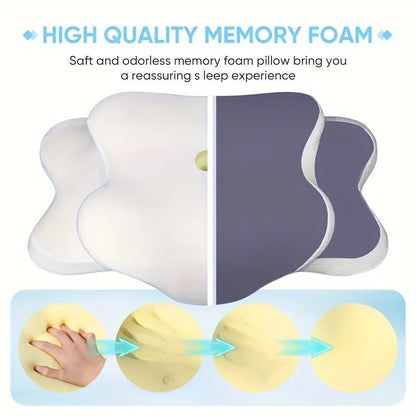 Ergonomic Cervical Memory Foam Pillow Cooling Bed Pillow Neck Support Sleep