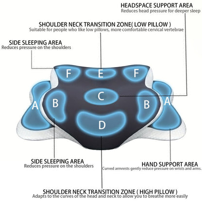 Ergonomic Cervical Memory Foam Pillow Cooling Bed Pillow Neck Support Sleep