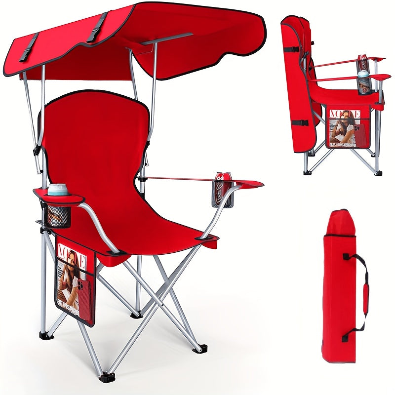 Portable Camping Chair with Canopy Folding Outdoor Chair Beach Fishing