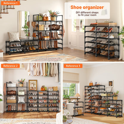 Stackable Shoe Rack Bookshelf Storage Shelf Freestanding Organizer for Entryway