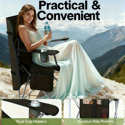 Portable Camping Chair with Canopy Folding Outdoor Chair Beach Fishing