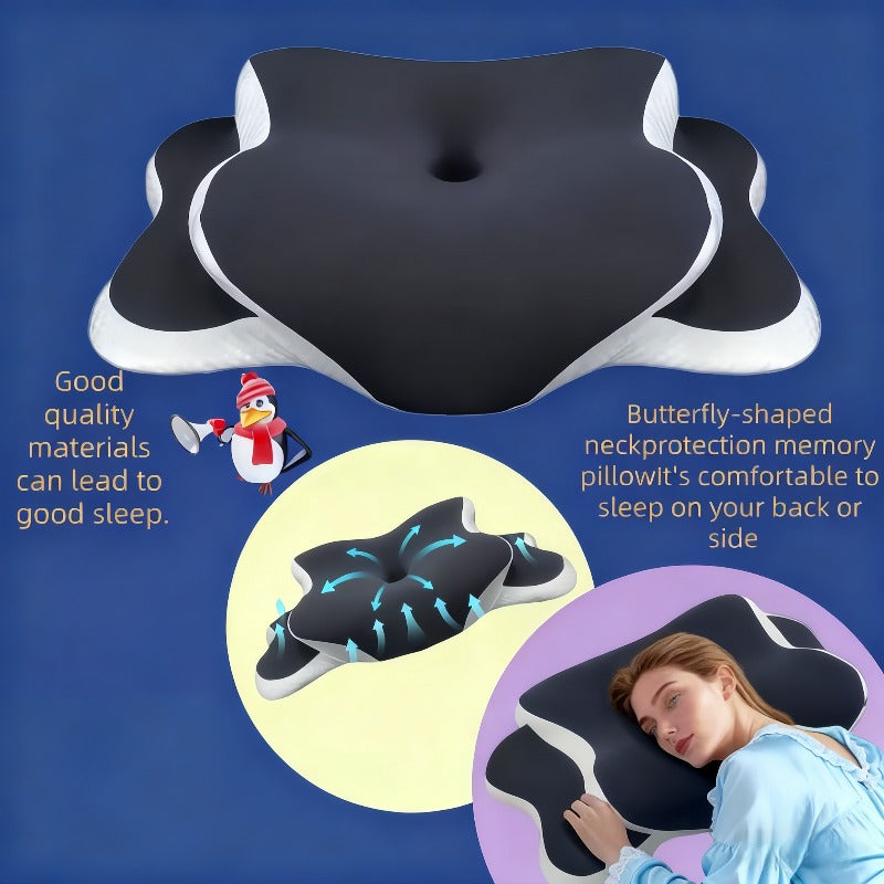 Ergonomic Cervical Memory Foam Pillow Cooling Bed Pillow Neck Support Sleep