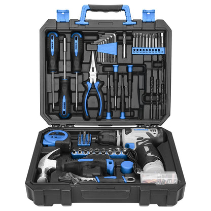 119 PCS Power Tool Set 8V/12V Cordless Drill Driver Hand Tool Kit Home DIY Repair