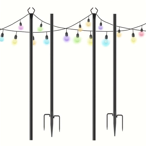 2/4/6 Pack 8.9FT String Light Poles Heavy Duty Outdoor Patio Garden