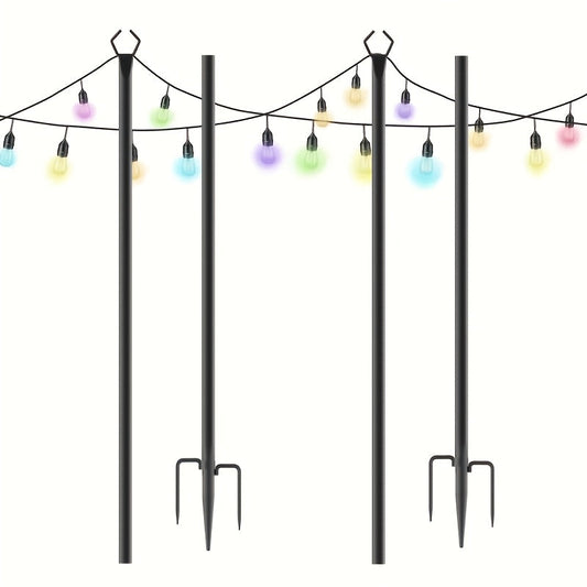 2/4/6 Pack 8.9FT String Light Poles Heavy Duty Outdoor Patio Garden