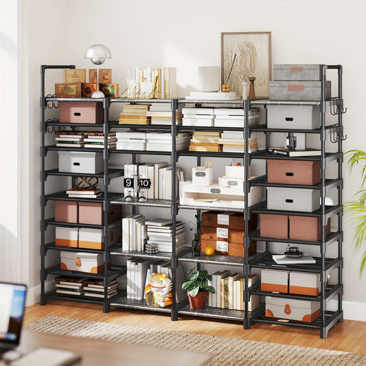 Stackable Shoe Rack Bookshelf Storage Shelf Freestanding Organizer for Entryway