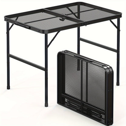 3FT Folding Camping Table Aluminum Portable Adjustable Picnic Table Black