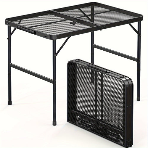 3FT Folding Camping Table Aluminum Portable Adjustable Picnic Table Black