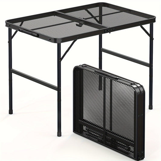 3FT Folding Camping Table Aluminum Portable Adjustable Picnic Table Black