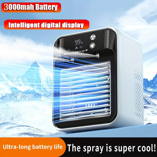 Portable Air Cooler Fan 6000mAh Rechargeable USB-C Personal Cooling Fan