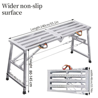 Adjustable Folding Scaffold Platform 1300LBS Portable Steel Work Bench Stool