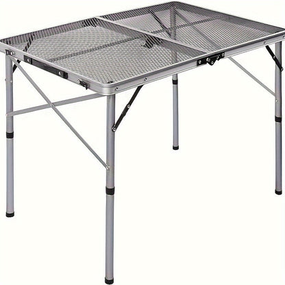 3FT Folding Camping Table Aluminum Portable Adjustable Picnic Table Black