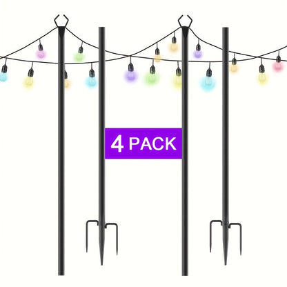 2/4/6 Pack 8.9FT String Light Poles Heavy Duty Outdoor Patio Garden