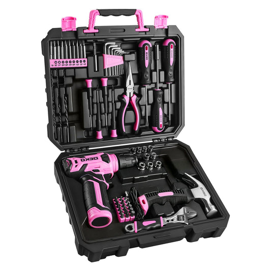 119 PCS Power Tool Set 8V/12V Cordless Drill Driver Hand Tool Kit Home DIY Repair