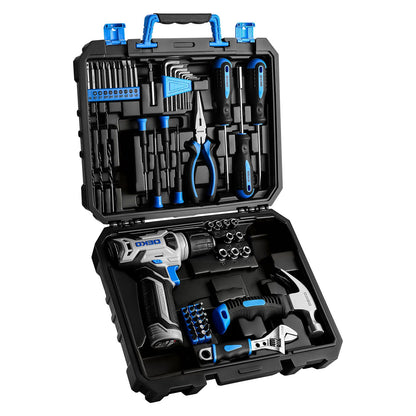 119 PCS Power Tool Set 8V/12V Cordless Drill Driver Hand Tool Kit Home DIY Repair