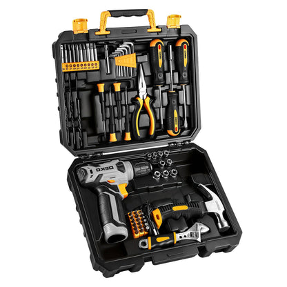 119 PCS Power Tool Set 8V/12V Cordless Drill Driver Hand Tool Kit Home DIY Repair