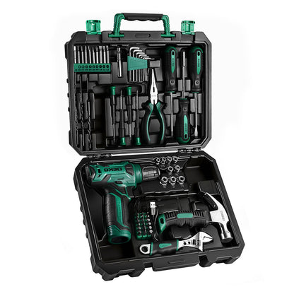 119 PCS Power Tool Set 8V/12V Cordless Drill Driver Hand Tool Kit Home DIY Repair