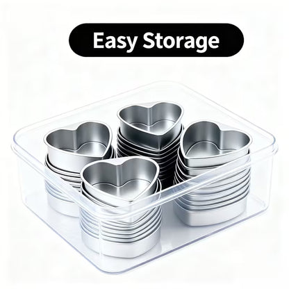 10-Piece 3-Inch Heart-Shaped Aluminum Cake Pan Set