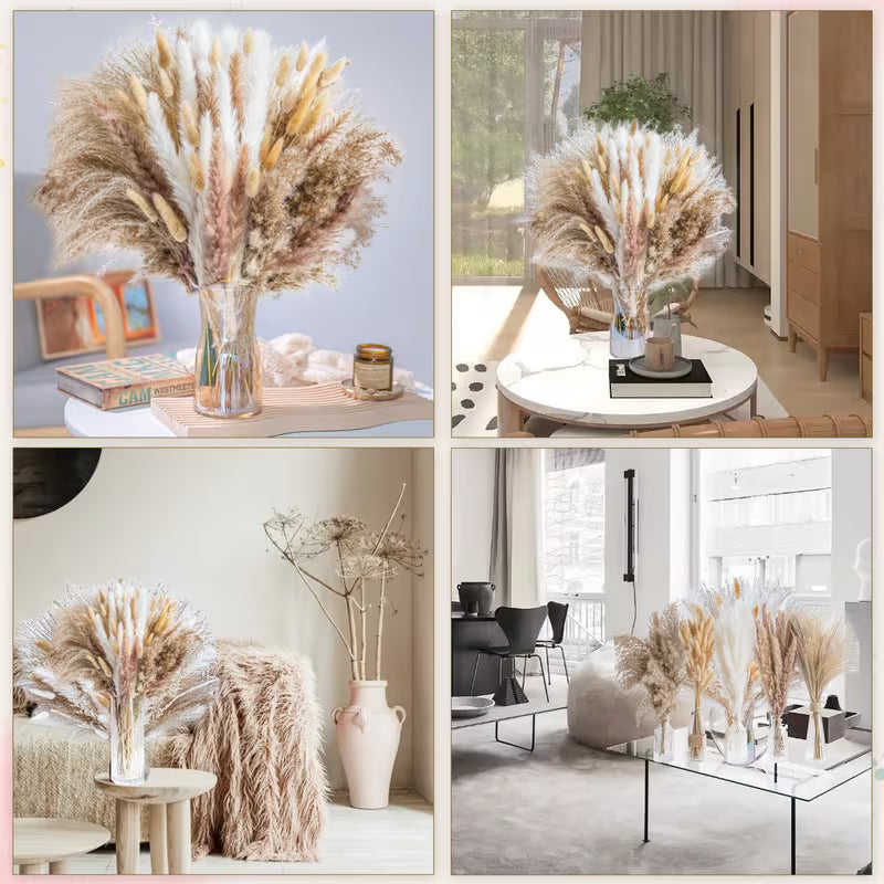 615-Piece Pampas Grass Decor Bouquet – Boho Dried Floral Arrangement